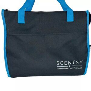 Scentsy Independent Consultant Insulated Tote Bag Zippered Black Aqua